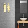 2Pcs Acrylic Bathroom Mirror Sign Adhesive Restroom Door Toilet 3D Men Women Sign Business Restaurant Office Hotel Wall Identification Signage