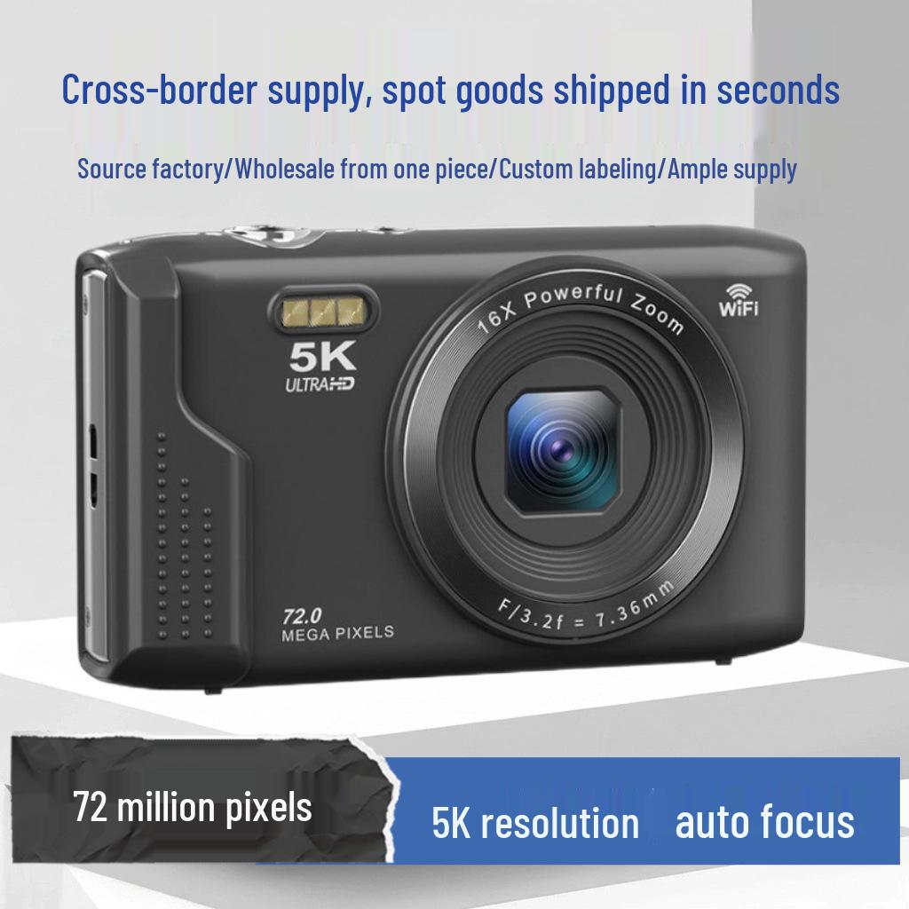 5K HD CCD Digital Mini Selfie Camera for Students and Home Use
