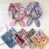58 Floral Cotton Linen Scarf: Korean Ditsy Print Neckerchief for Spring, Summer, Autumn - Versatile Headband and Headscarf