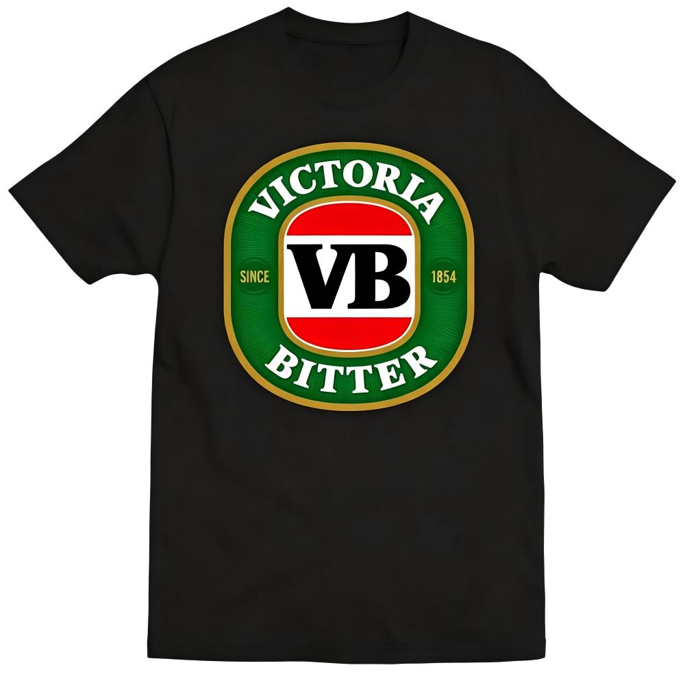 Victoria Bitter VB Beer Logo Black T-Shirt