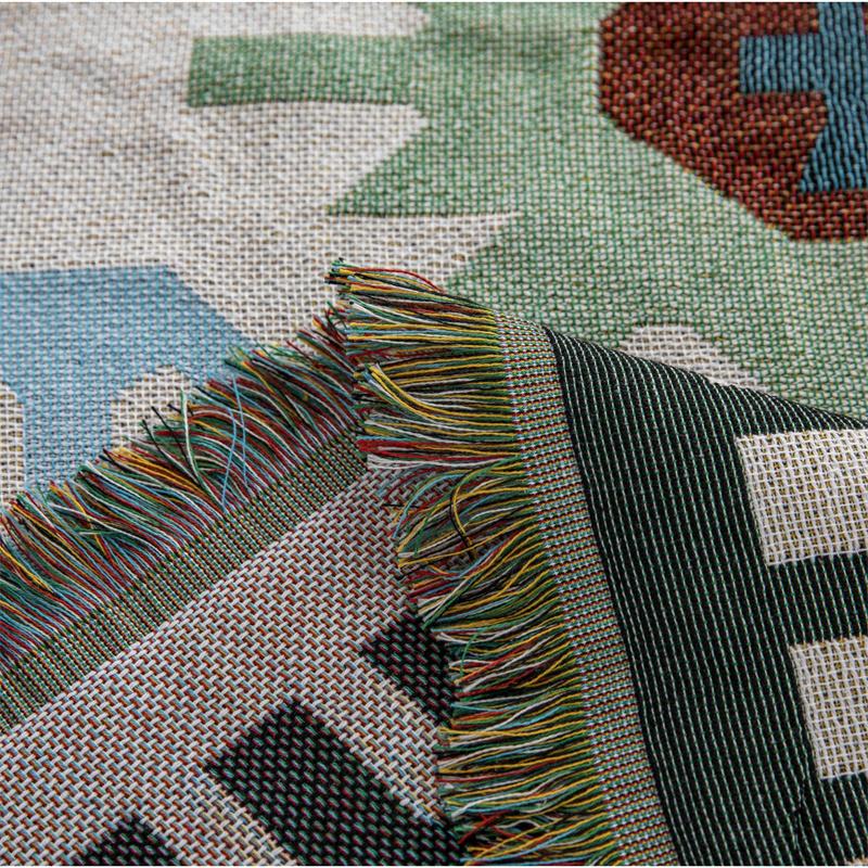 Геометрический диван-одеяло, прикроватные вязанные коврики, бохо-кресло, плед для шезлонга, пляжное полотенце, коврики для пикника на природе, гобелен