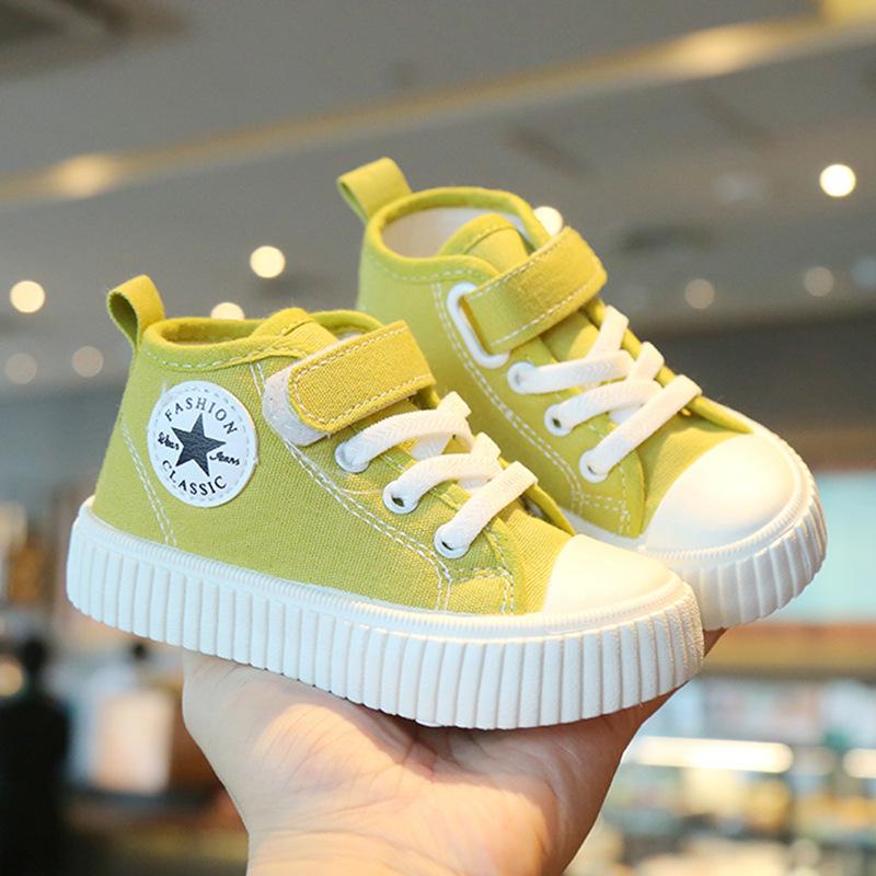 Children's Canvas Shoes High-top Spring and Autumn New Boys and Girls Soft-soled Casual Non-slip Board Shoes