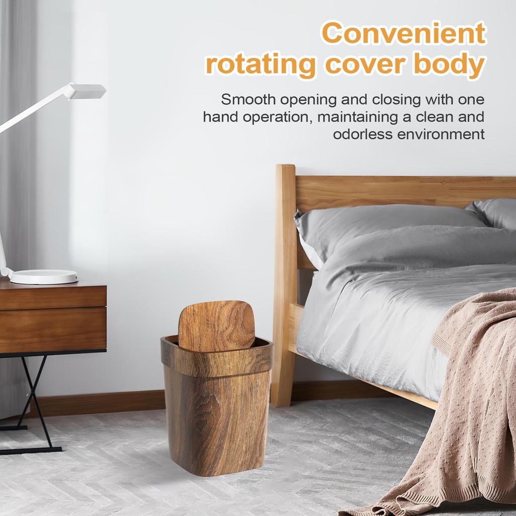 Bathroom Trash Can12L Small Garbage Can Odor-Proof Trash Can with Swing Lid for Toilet Bedroom Living Room Plastic Wastebasket