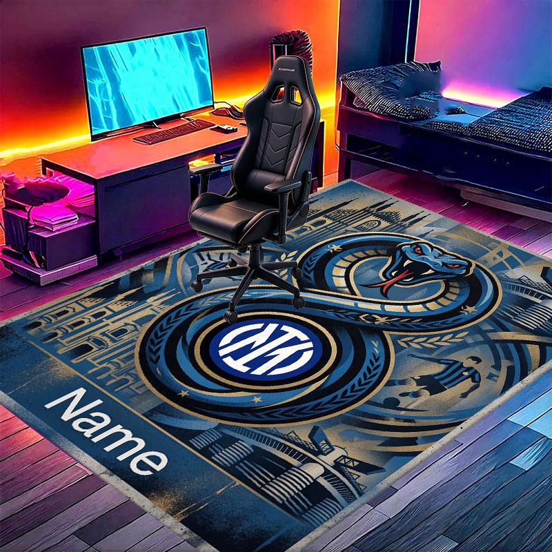 Custom Name Personalized Football Print Carpet, Versatile Home Decor Rug, for Playroom, Apartment, Balcony, Entryway, Hallway Gift