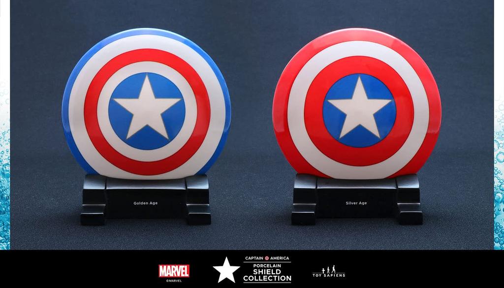 Коллекция фарфоровых щитов Marvel Comics Капитан Америка Красного цвета (Ящик 8)