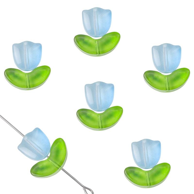 10 шт./пакет, стеклянные бусины ручной работы, цветок тюльпана, подвеска для серег, браслетов, ожерелье, сделай сам, ювелирные изделия, аксессуары для рукоделия