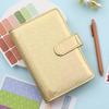 2022 Macaron A6 6 Ring Loose Leaf Journal Notebook PU Leather Notebook Zipper Budget Binder Notebooks Ring Binder