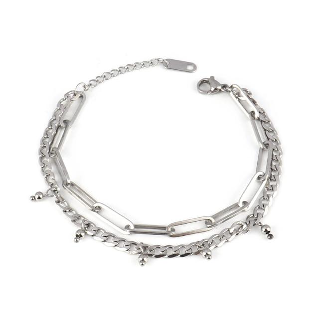 Стальной браслет для женщин, браслеты из нержавеющей стали, браслеты с подвеской в форме сердца, модные браслеты-цепочки, женские толстые браслеты, ювелирные изделия, подарок