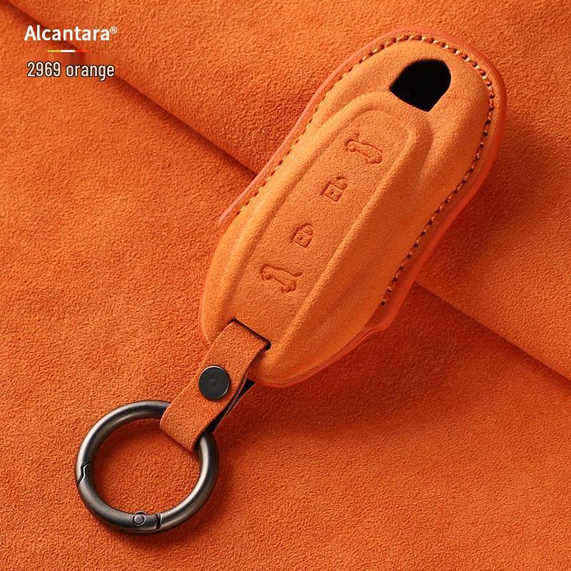 Suede Key Cover with Buckle for Porsche Macan 4, Fits 25 Models, Pure Electric & Jincheng Edition