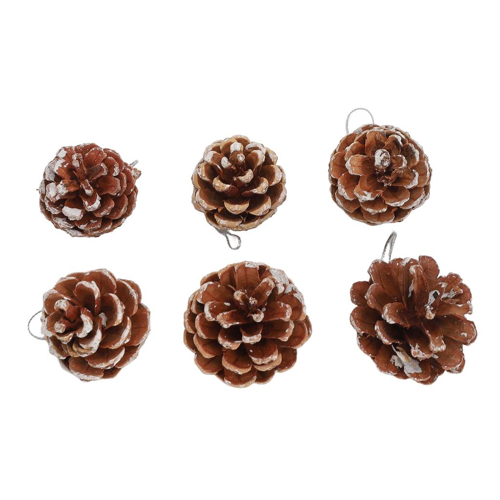 48pcs Christmas Pine Cones Ornaments with String Rustic Pine Cones Fall Decoration for DIY Crafts