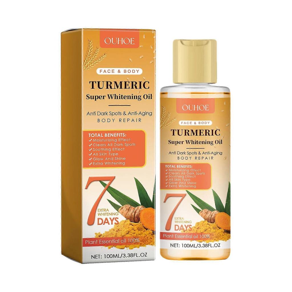 OUHOE Turmeric Skin Care Oil Is A Daily Care Oil That Keeps The Skin Tender, Moist, Refreshing And Non-Sticky less