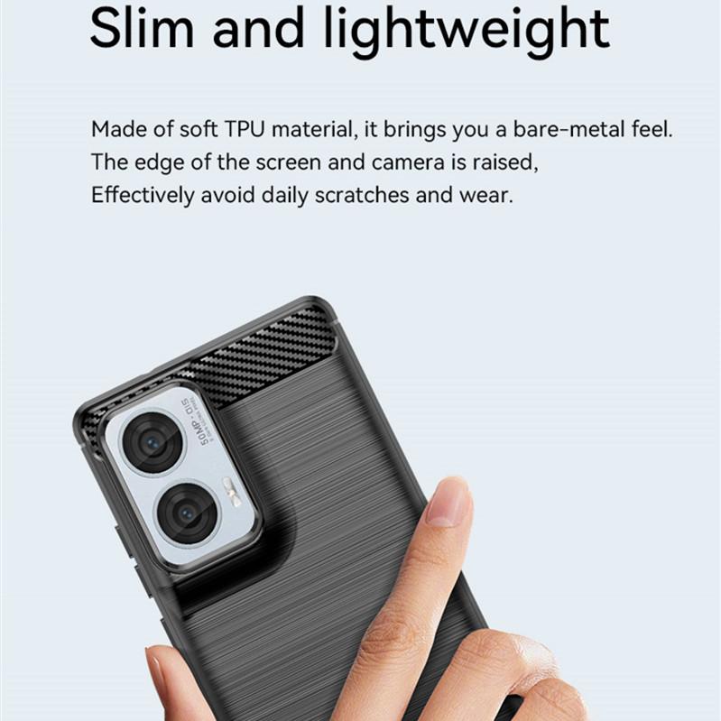 Чехол из ТПУ с текстурой из углеродного волокна для Motorola Moto G85 G84 G54 G34 E14 G04S G14 G24 Power, противоударный защитный чехол Fundas Coque