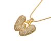 ZHUKOU high quality crystal brass gold letter necklace for ladies good friends couple birthday gift model: VL34