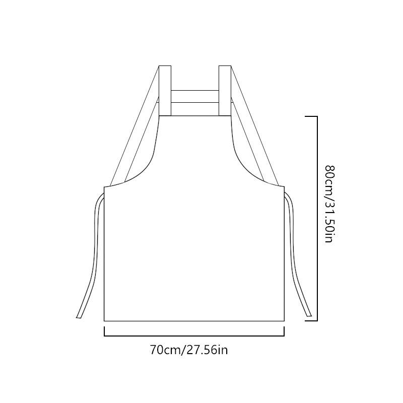 1PC Double Pocket Oilproof Kitchen Supplies Household Women Cartoon Apron Sleeveless Cleaning Aprons