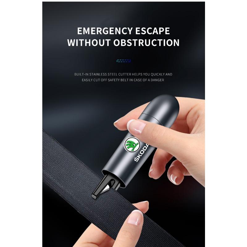 Car Safety Hammer Emergency Window Breaker Seat Belt Cutting Machine For Skoda Octavia Superb Rapid Kodiaq Karoq Fabia Kamiq Roomster Citigo