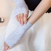Women Girl Fingerless Sheep Wool Knitted Wool Glove Half Mitten Exposed Finger Wrist Gloves