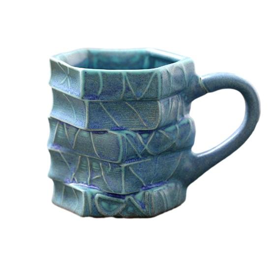 Кружка для кофе 250 мл, ручная роспись, керамическая, стопка книг, 3D-роспись, термостойкая, кружка для благодарности учителю, декоративная литературная кружка