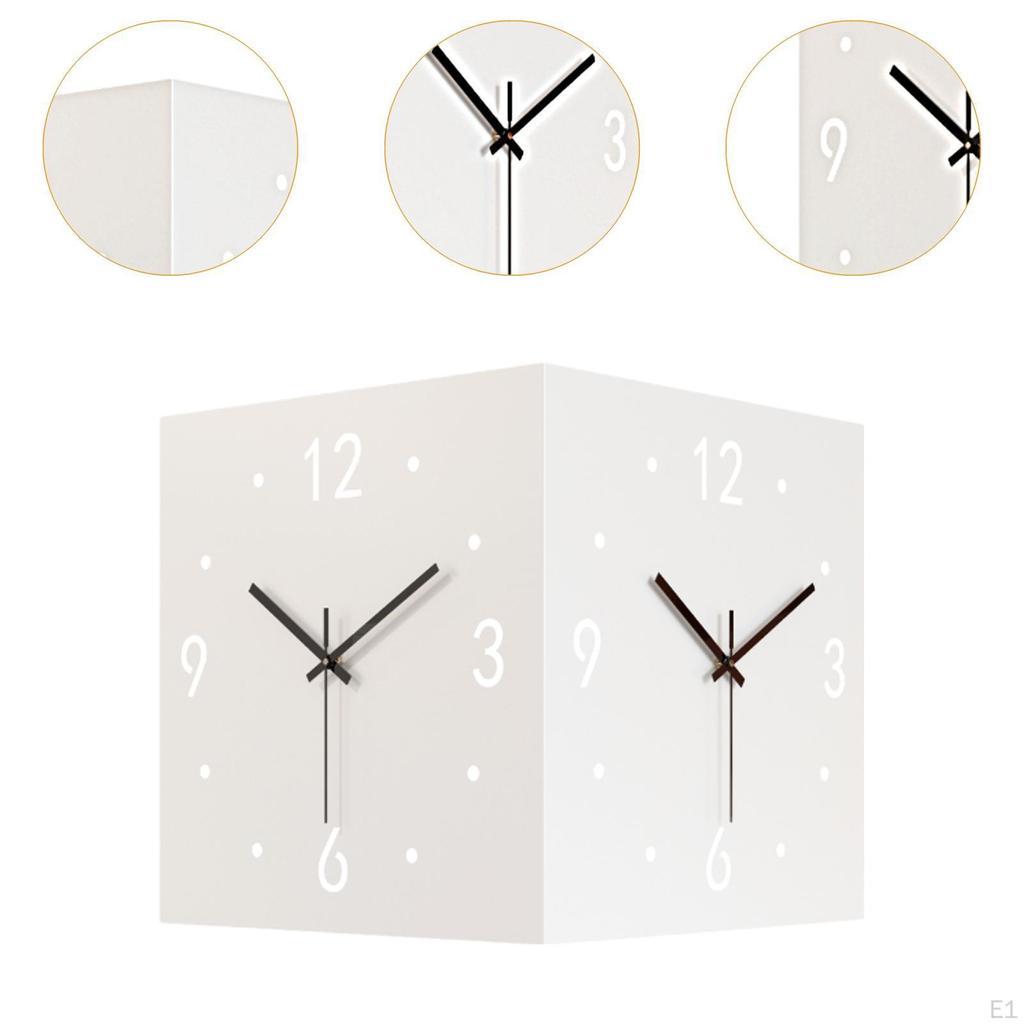 Двусторонние угловые настенные часы, не тикающие, тихие, подарок на новоселье, квадратные, декоративные для