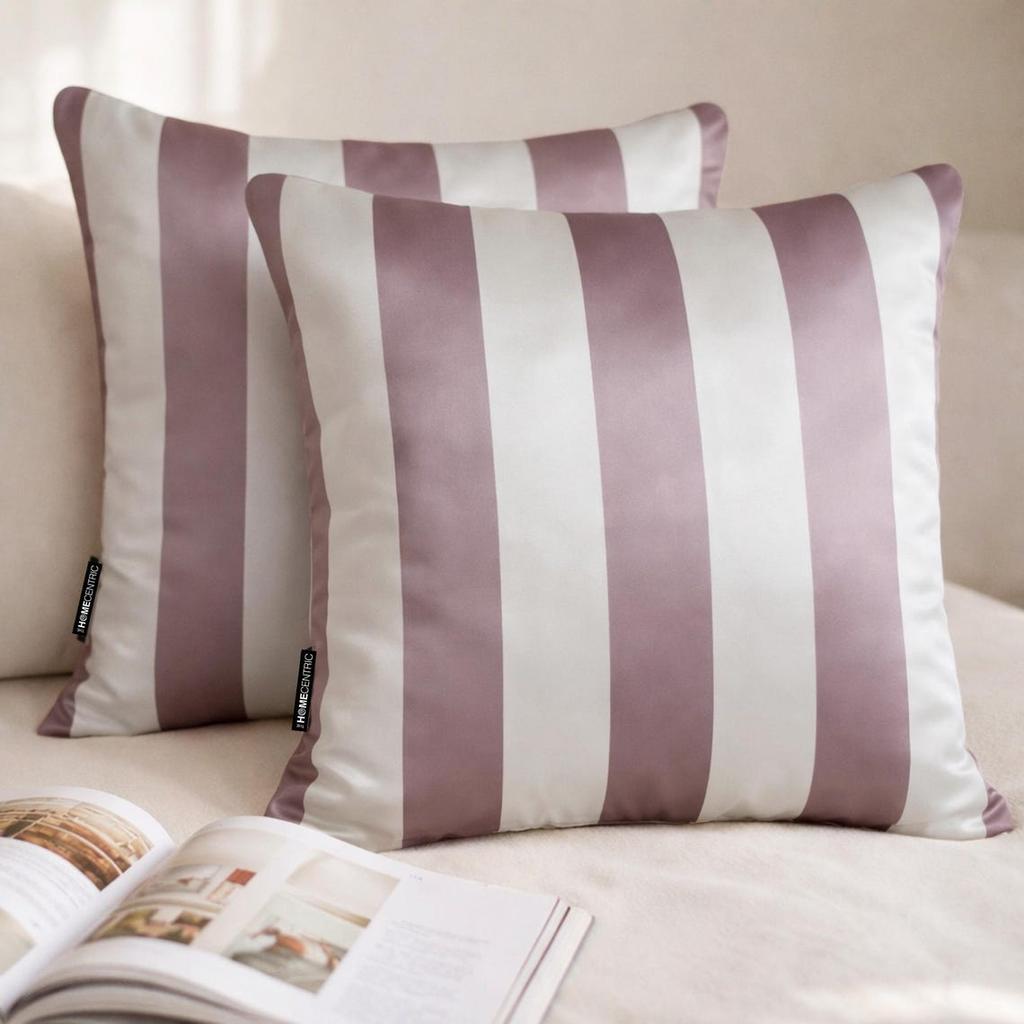 Design Decorative Throw Pillow Covers, Striped Modern Satin Cushion Cover Pack of 2 Pillowcases