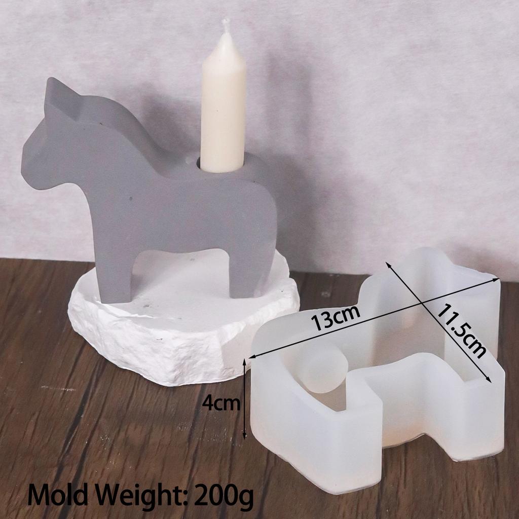 New Horse Silicone Candle Mould Concrete Molds Horses Animal Candlestick Mold Resin UV Concrete Candle Holder Moulds Home Decor