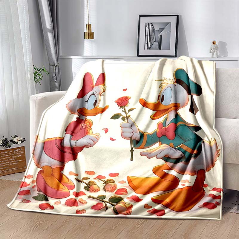 New Product! Donald Duck and Daisy Duck Custom Blanket Fluffy Kids and Adults Sofa Plush Bedspread Blanket for Sofa Bed Room