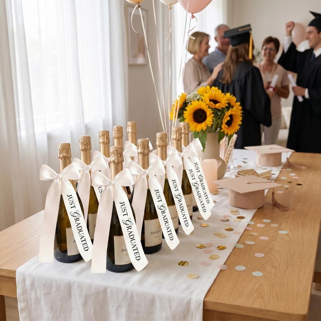 Class Of 2026 Graduation Champagne Bottle Ribbon Congratus Grad Graduation Party Wine Bottle Ribbon (No Bow Tied)