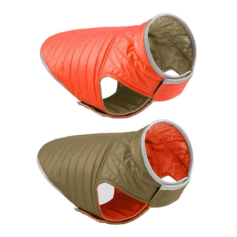 Двусторонний пуховик для маленьких собак, двухцветная светоотражающая зимняя одежда для собак для больших собак, пальто для домашних животных, чихуахуа, жилет для французского бульдога