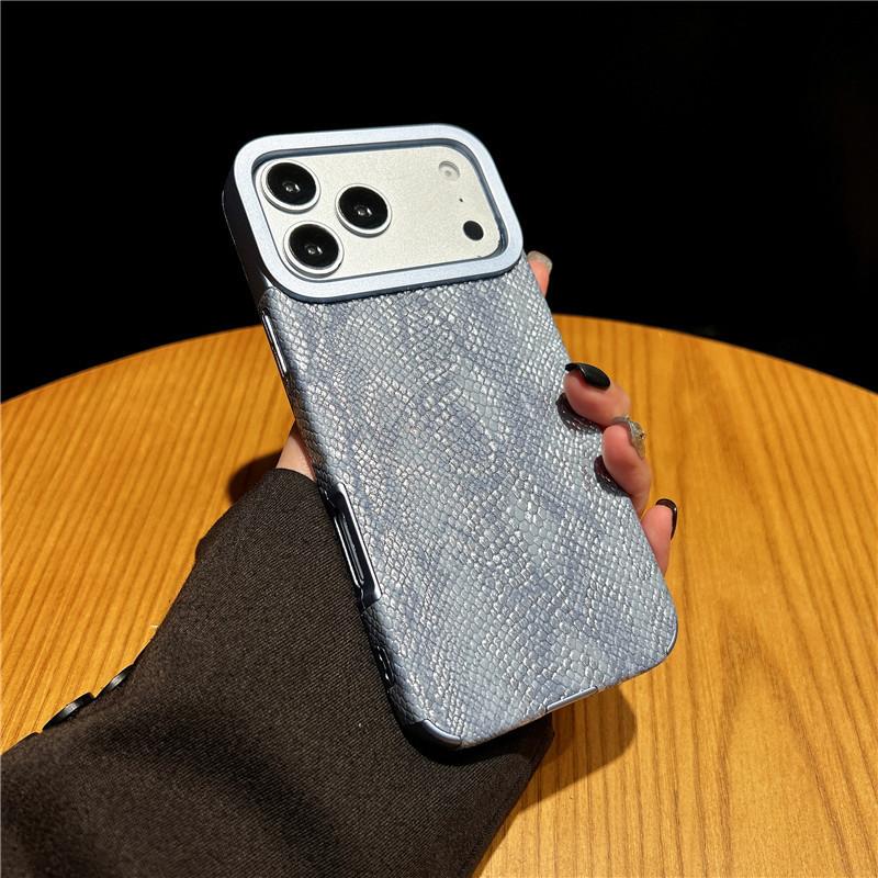 Премиальное ощущение применяется к чехлу для мобильного телефона iphone17promax, узор под змеиную кожу Apple 16 магнитное всасывание 15 противоударный 14 защитный чехол