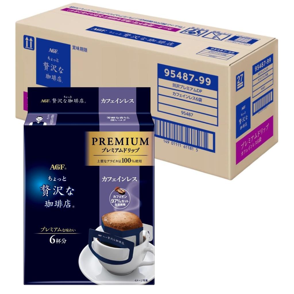 AGF A Little Luxury Coffee Shop Premium Drip Decaffeinated 6 Bags X 6 Boxes [Drip Coffee] [Decaf]