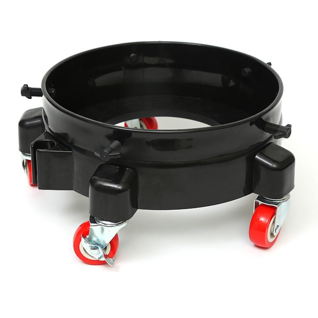 Rolling Bucket Dolly for Car Washing, Easy Push Drum Dolly with 5 Swivel Casters, Black