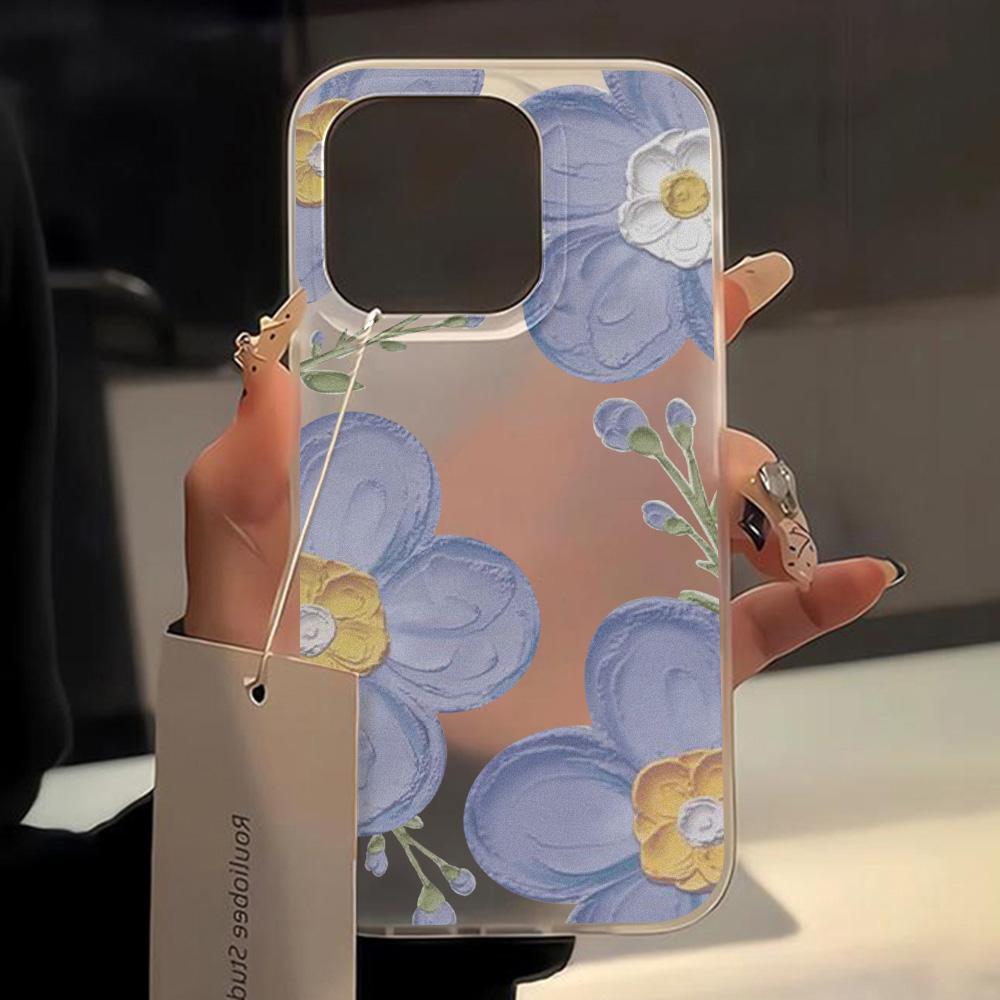 Чехлы для мобильных телефонов iPhone 11 13 15 Pro Max 12 14 Pro Max Чехол для iPhone 16 15 Plus 13 Pro 12 Mini 13 Mini Матовая текстура Нарисованные мультяшные цветы