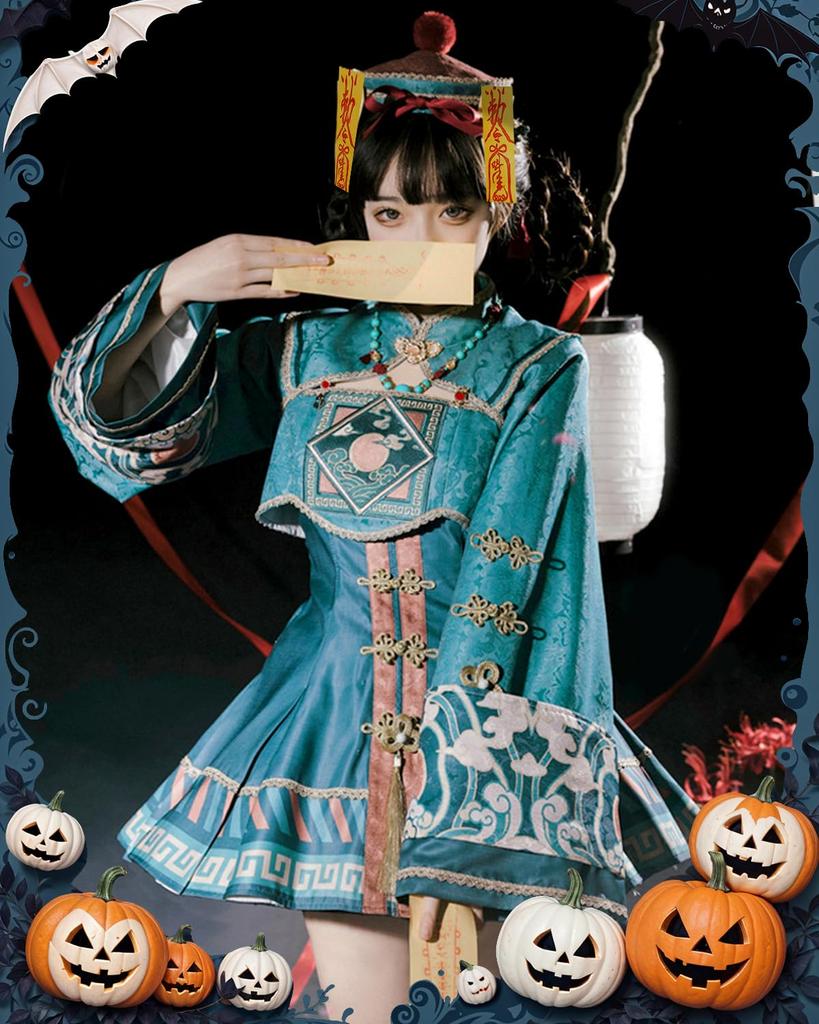 JIURUN Хэллоуин Косплей Цзянши Лолита Аниме Готика Ретро Лолита Школьный Культурный Темный Выступление Милый Рождественский Костюм, Платье, Вышивка, Лолита,