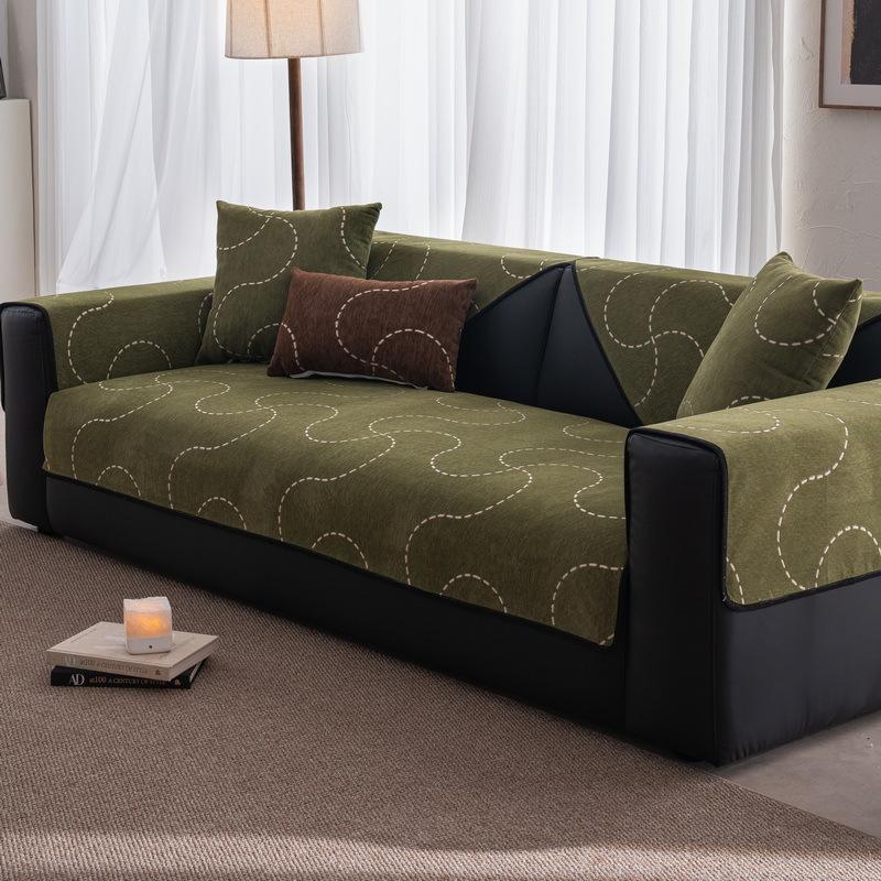 Straight Row Sofa Cushion New Four-Season Universal One-Piece Cover Towel Light Luxury High-End Seat Cushion Fixed Non-Slip