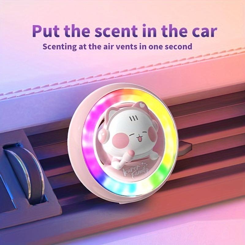 Набор светодиодных освежителей воздуха для автомобиля RGB - ароматерапевтический диффузор с синхронизацией музыки и 3 премиальными ароматами (Океан, Одеколон, Лимон) - Питание от порта USB