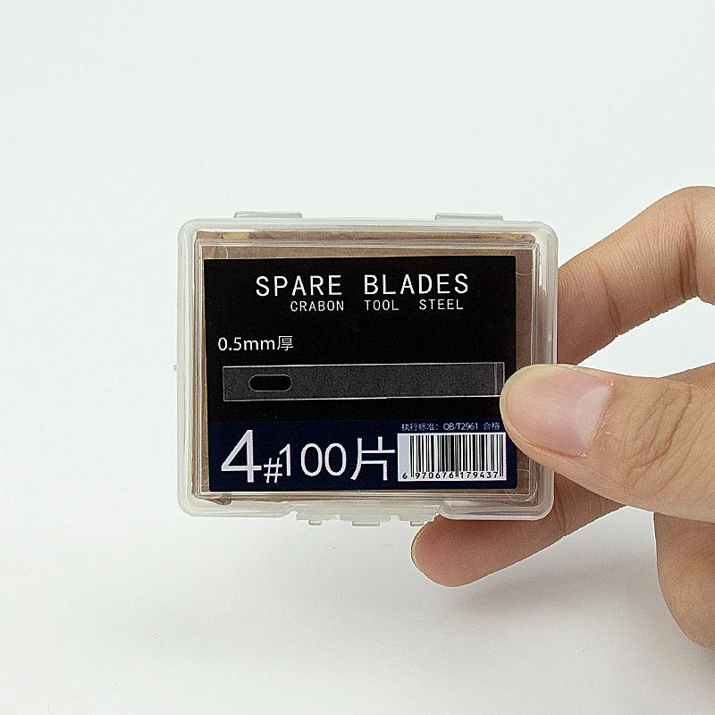 100 шт. 4# лезвия из углеродистой стали для гравировки, сменные лезвия для ножей для резьбы по дереву, режущий инструмент