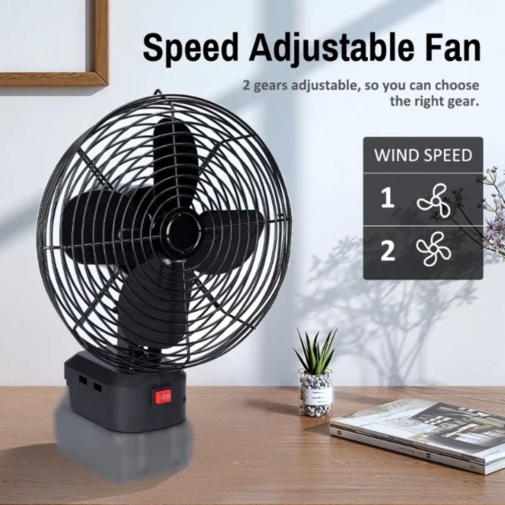 Metal Construction Rechargeable Fan Rechargeable Strong Wind Fan Compact Electric Fan  Office Use