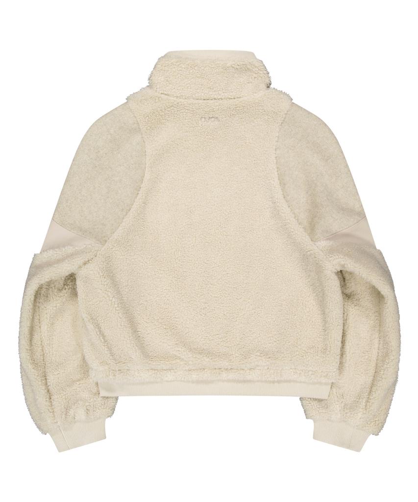 Ojos Reversible Fleece Bomber Jacket / Beige