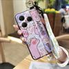 Wrist Strap Kickstand Phone Case For Tecno Spark20 Pro/KJ6 Durable Cute Silicone Anti-dust Back Cover Lanyard Soft Case