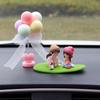 2Pcs/Set Car Dashboard Doll Creative Little Girls with Balloon Grass Pad Steps Ornament Decoration Auto Interior Accessories #469411