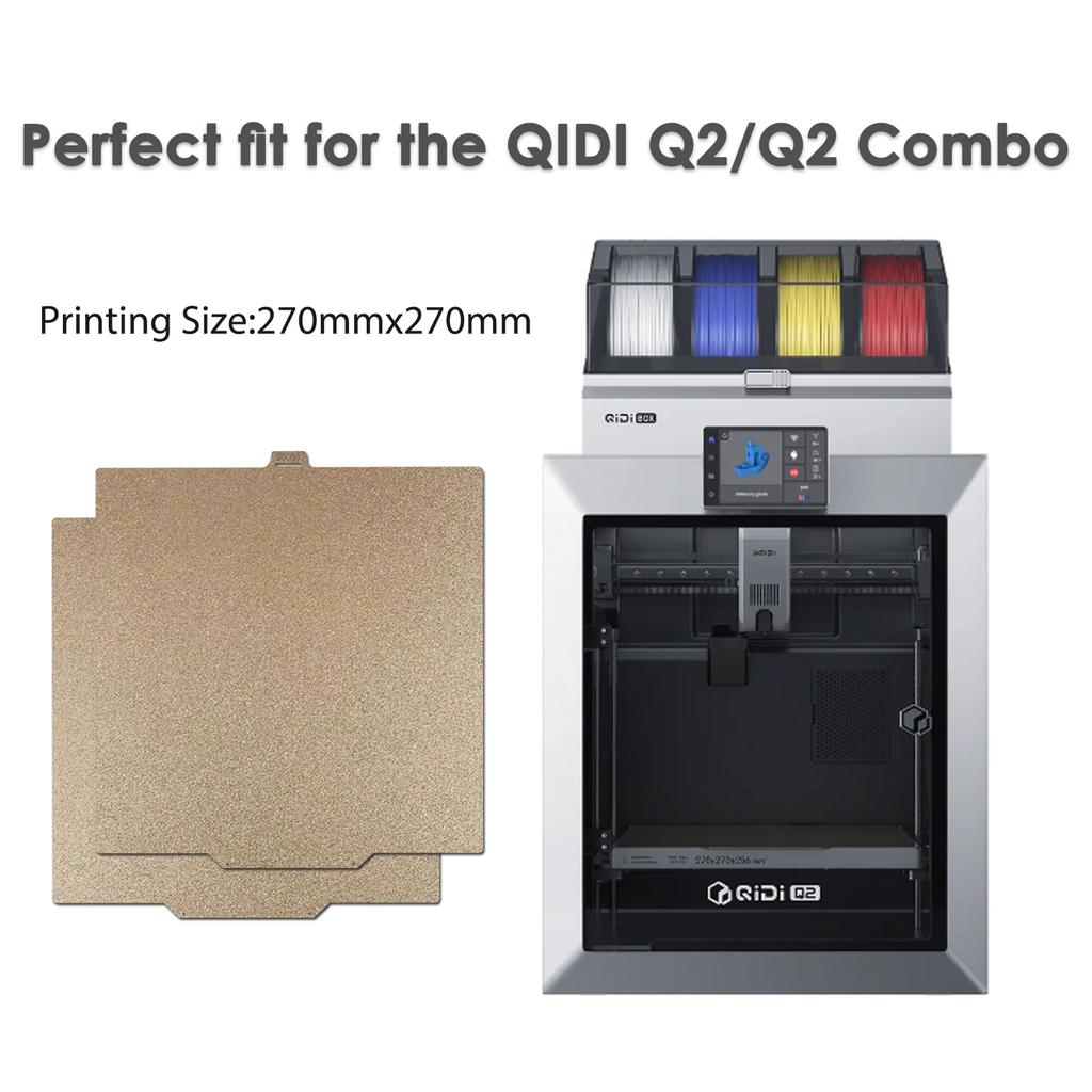 Для QIDI Q2 Строительная пластина QIDI Q2 Лист Pei 270x270 мм Гладкая пластина PEO PET Углеродное волокно для QIDI Q2 Пластина Аксессуар для 3D-принтера