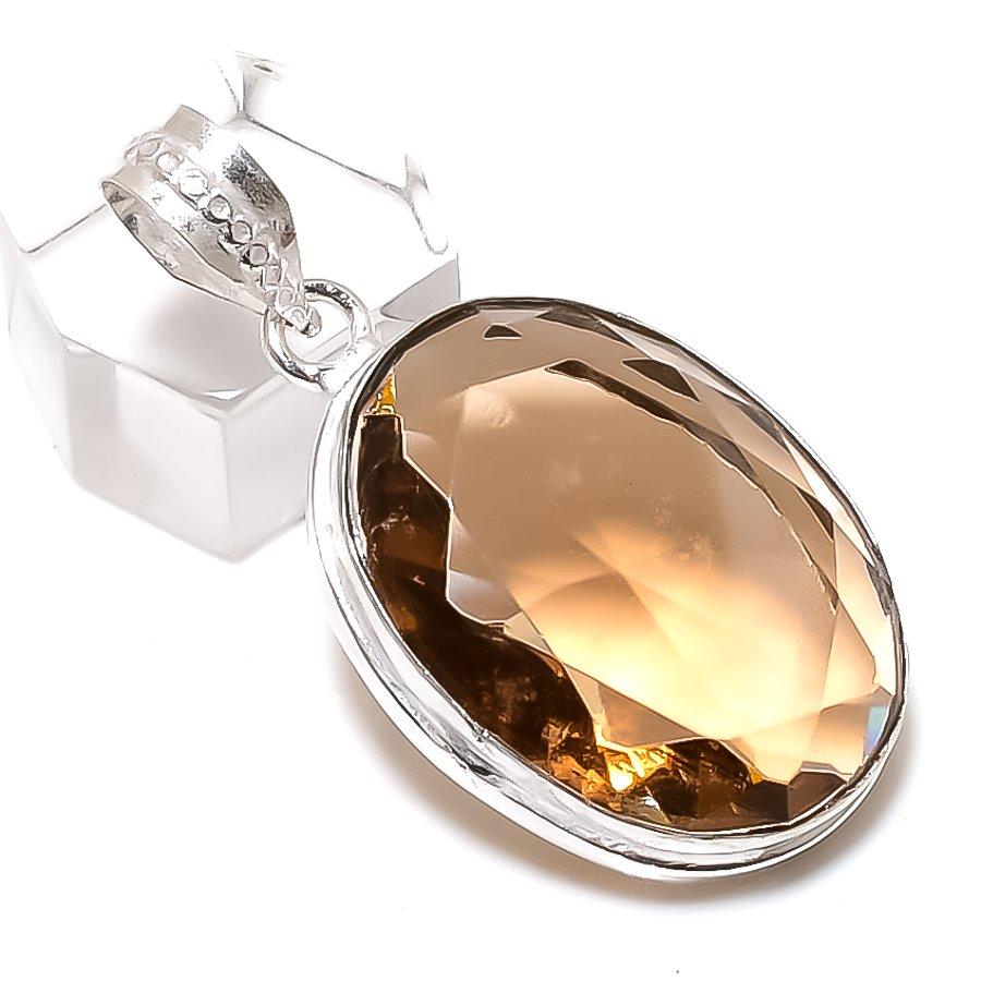 Morganite Handmade Ethnic 925 Sterling Silver Gift Jewelry Pendant 1.77" u1A25