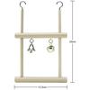 Wood Pet Bird Parrot Parakeet Cockatiel Hanging Bell Stand Cage Swing Chew Toy
