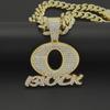OBLOCK Letter Pendant Necklace: Trendy European & American Hip-Hop Style with Alloy and Diamond Accents