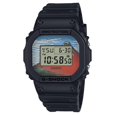Японские Katsushika Hokusai Лимитированная серия Fine Clear Weather Цифровые часы Casio Черные Сделано в Японии Зарубежная модель G-Shock Укиё-э Ветер,