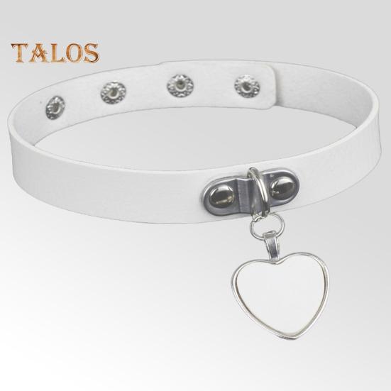 Женский воротник в стиле рок-панк, искусственная кожа, подвеска в форме сердца, регулируемая окружность, клубная вечеринка, косплей, реквизит, женское колье, ювелирные изделия