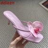 Fashion Fashion Flower Women Thin Heel Slides Slippers Female Flip Flops Sandals Spring Summer Sexy Ladies Heeled Slippers Shoes Pumps