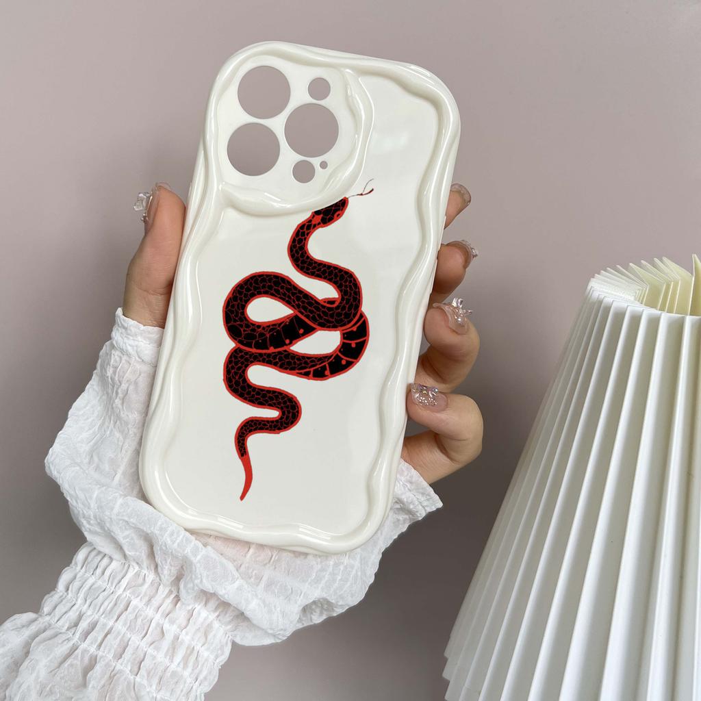 N73 Мягкие волнистые чехлы для телефонов со змеиным дизайном из черного золота для Samsung A54 A34 A13 A14 S23 S24 Ultra Xiaomi Redmi Note13 Realme Infinix, защитный бампер