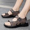 Summer Men Sandals PU Leather Lightweight Open Toe Flat Mens Casual Shoes Outdoor Walking Sandals for Men Beach Shoes
