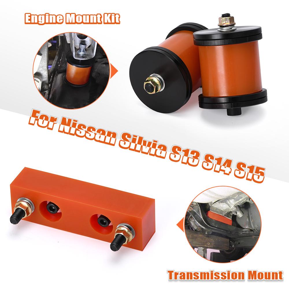 Adjustable Engine Mount Set 240sx S13 S14 SR20DET KA + Transmission Mount For 240sx S13 S14 SR20DET KA JDM