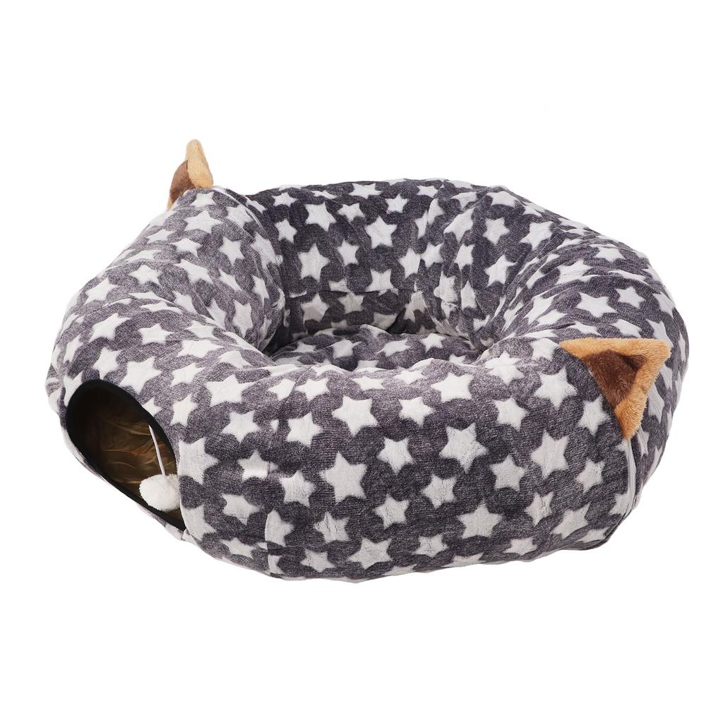 Кровать-туннель для кошек и собак, большой диаметр, длинная складная кровать-туннель для кошек с подушкой для домашних животных